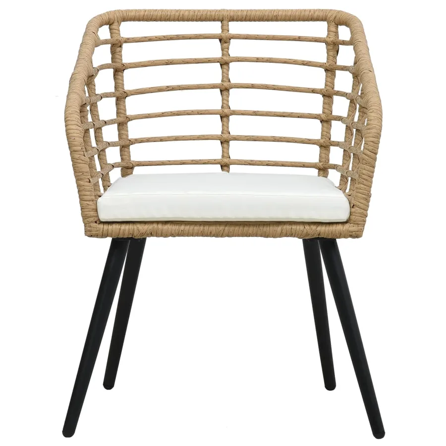Chaises de jardin lot de 2 avec coussins Résine tressée Chêne - 3