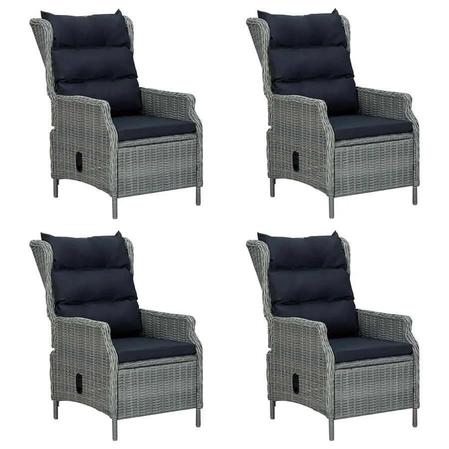 Ensemble à manger de jardin 7 pcs Gris clair - 5