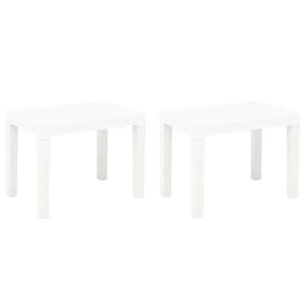 Bancs de jardin lot de 2 Blanc Plastique