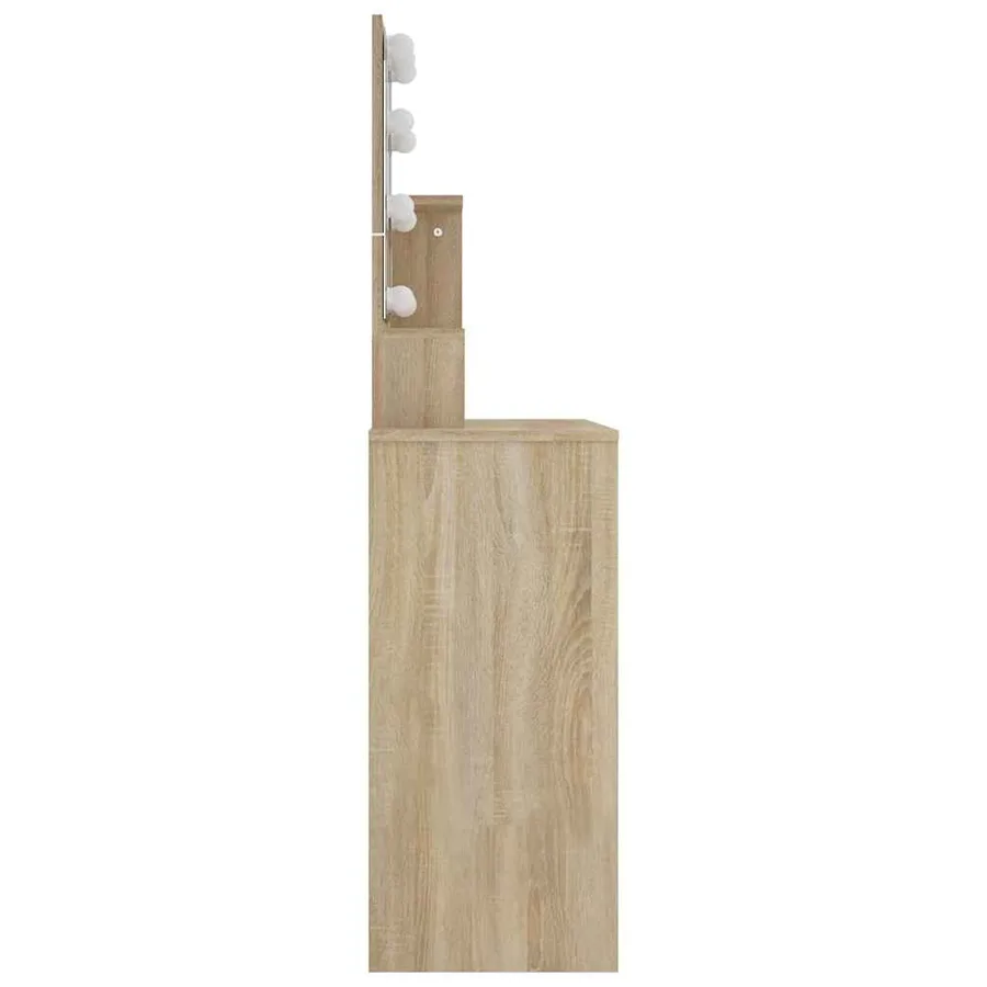 Coiffeuse avec LED chêne sonoma 86,5x35x136 cm - 6