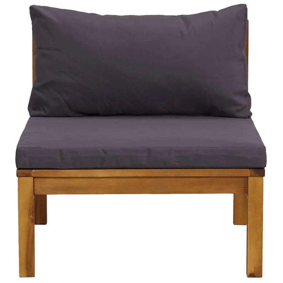 Salon de jardin 2 pcs avec coussins gris foncé Bois d'acacia - 4