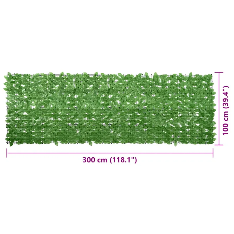 Écran de balcon avec feuilles vert 300x100 cm - 7