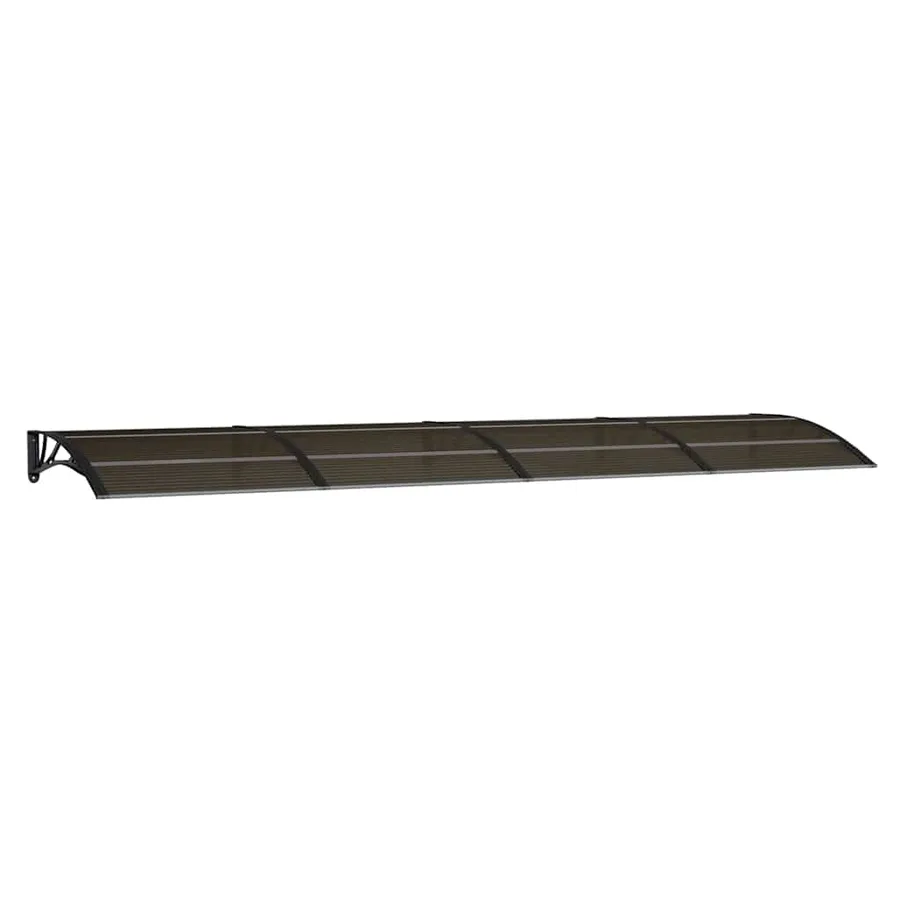 Auvent de porte noir 400 x 100 cm en polycarbonate - 2