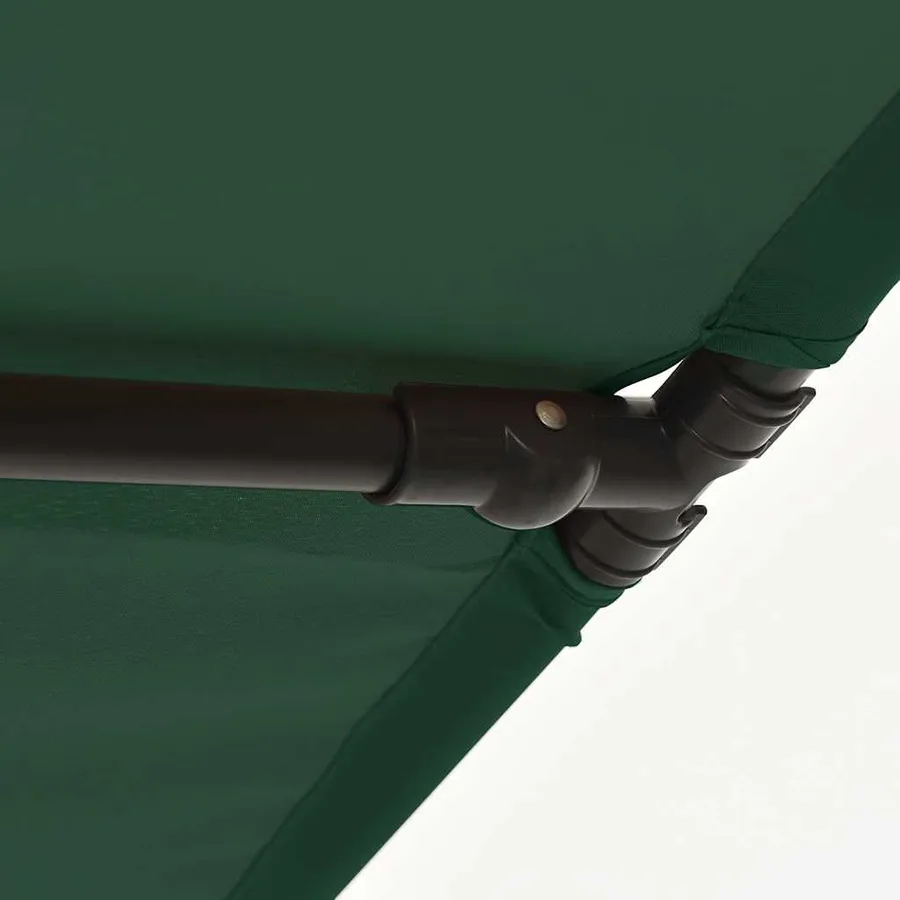 Parasol de jardin avec mât en aluminium 2x1,5 m Vert - 9