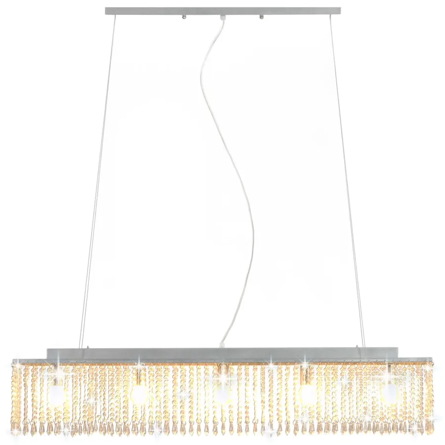 Plafonnier avec perles de cristal Argenté 104 cm E14 - 4