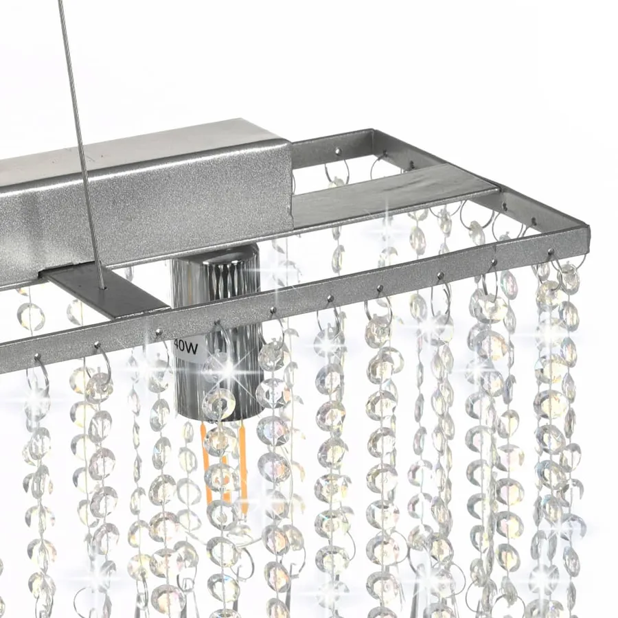 Plafonnier avec perles de cristal Argenté 104 cm E14 - 6