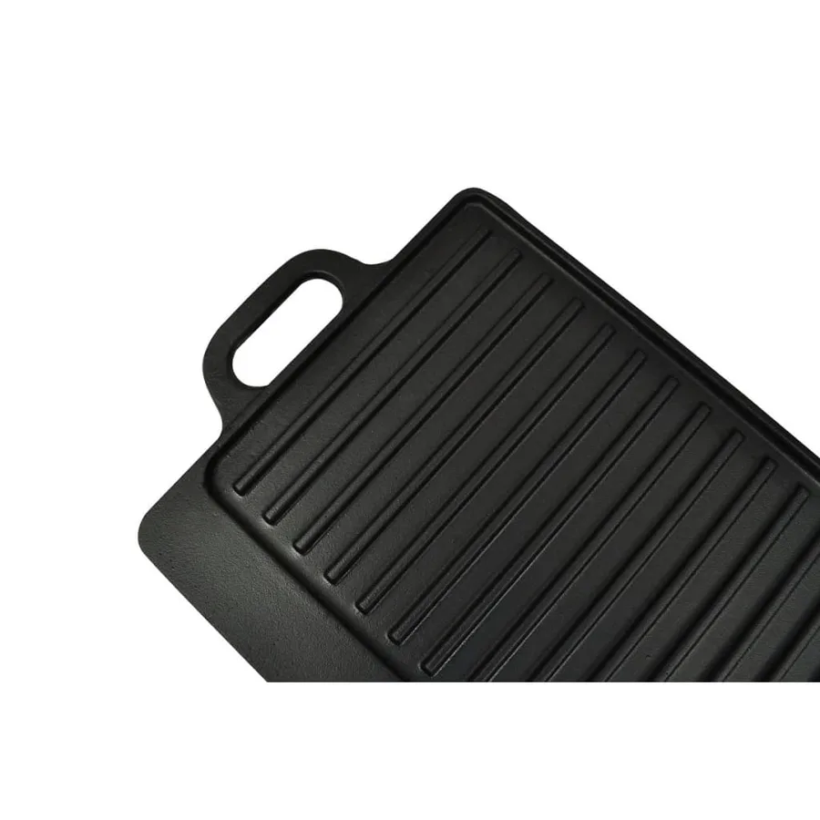 Plancha en fonte réversible 2 pcs 38x23 cm - 4