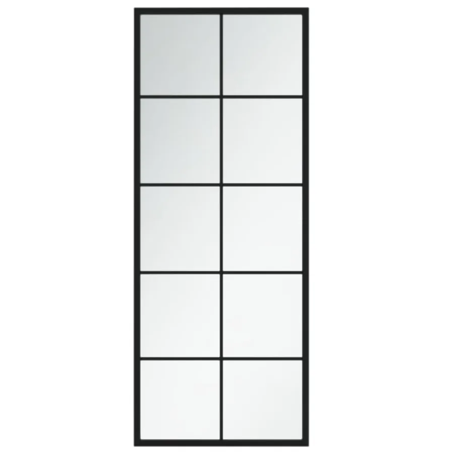 Miroir mural noir 100x40 cm métal - 2