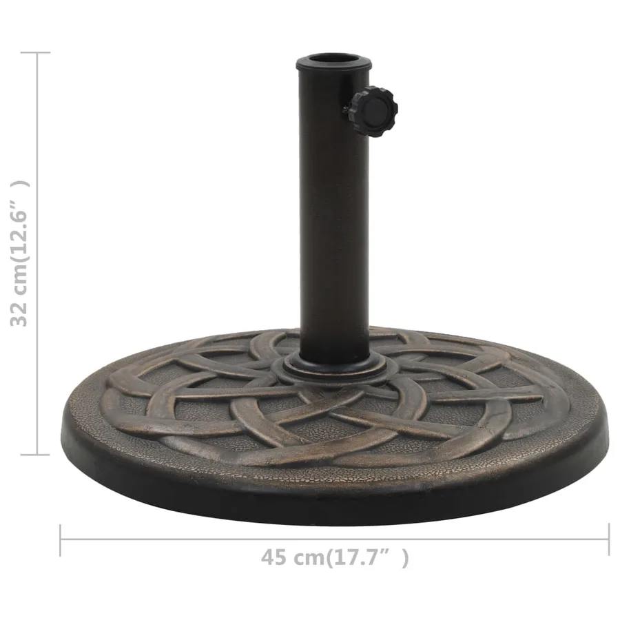 Socle rond de parasol Polyrésine 11 kg Bronze - 6