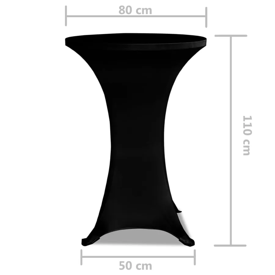 Housses élastiques de table Ø 80 cm Noir 2 pcs - 5