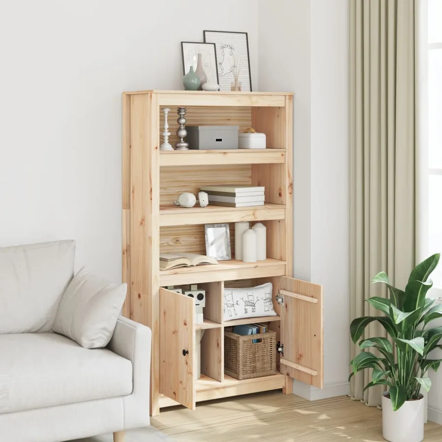 Buffet haut 80x35x154 cm Bois massif de pin - 3