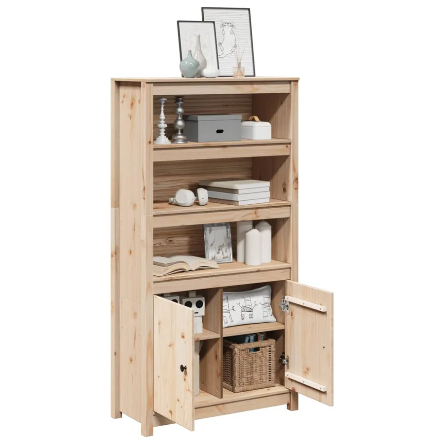 Buffet haut 80x35x154 cm Bois massif de pin - 4