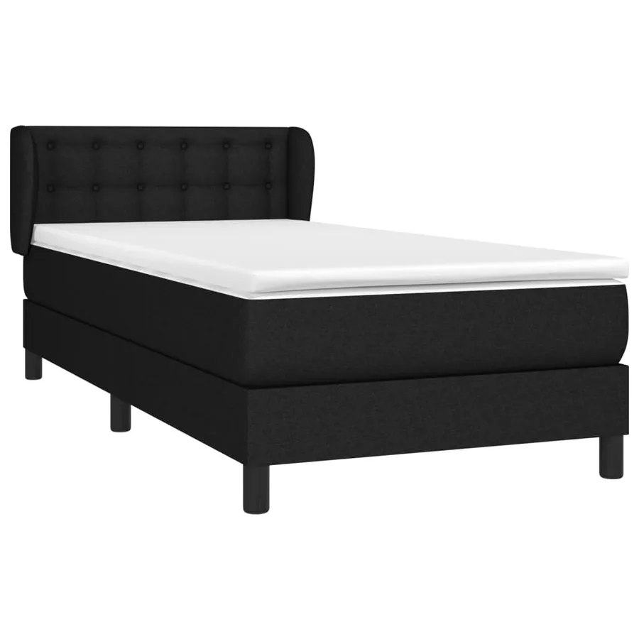 Sommier à lattes de lit avec matelas Noir 90x190 cm Tissu - 3