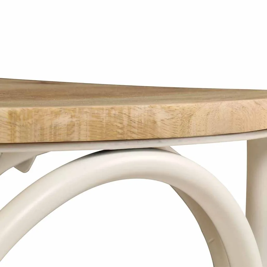 Chaises à dossier croisé lot de 2 blanc bois de manguier solide - 10