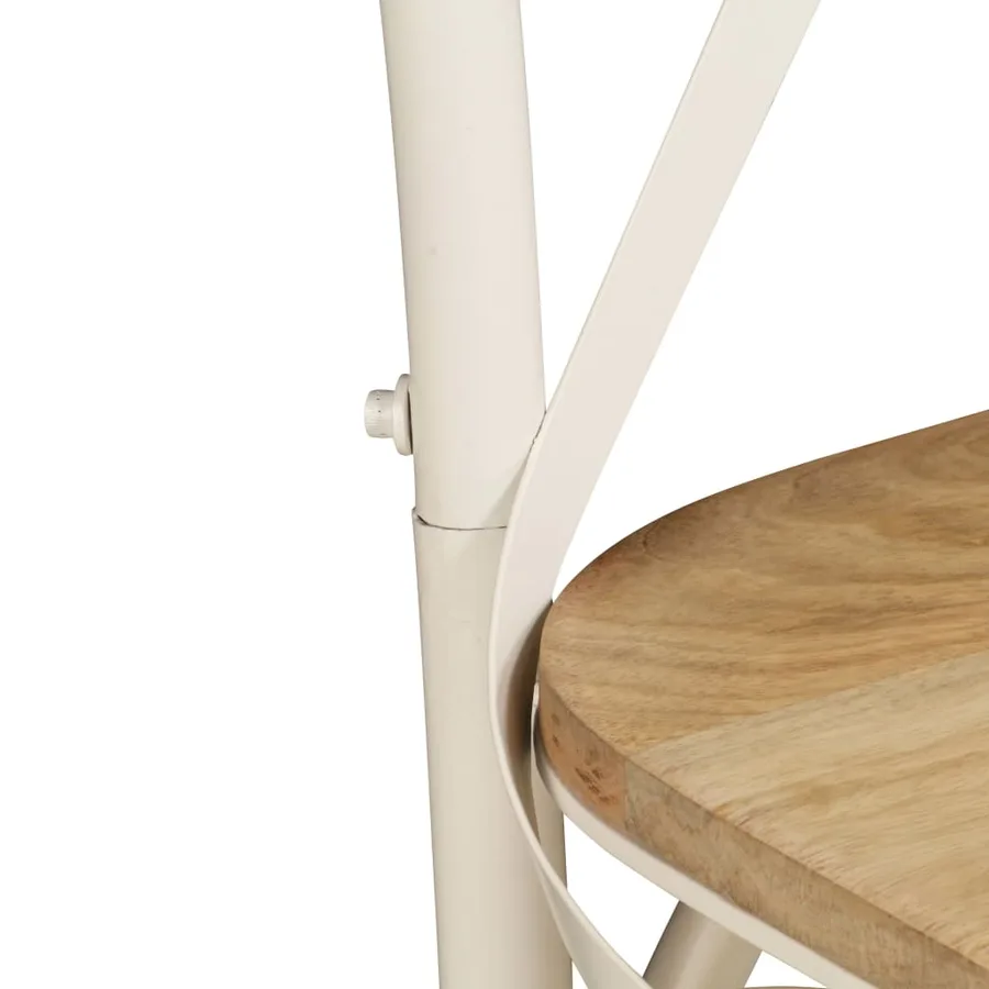 Chaises à dossier croisé lot de 2 blanc bois de manguier solide - 9
