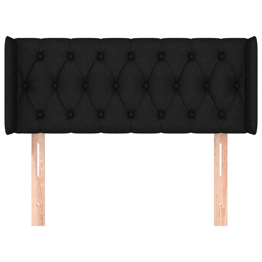 Tête de lit avec oreilles Noir 103x16x78/88 cm Tissu - 3
