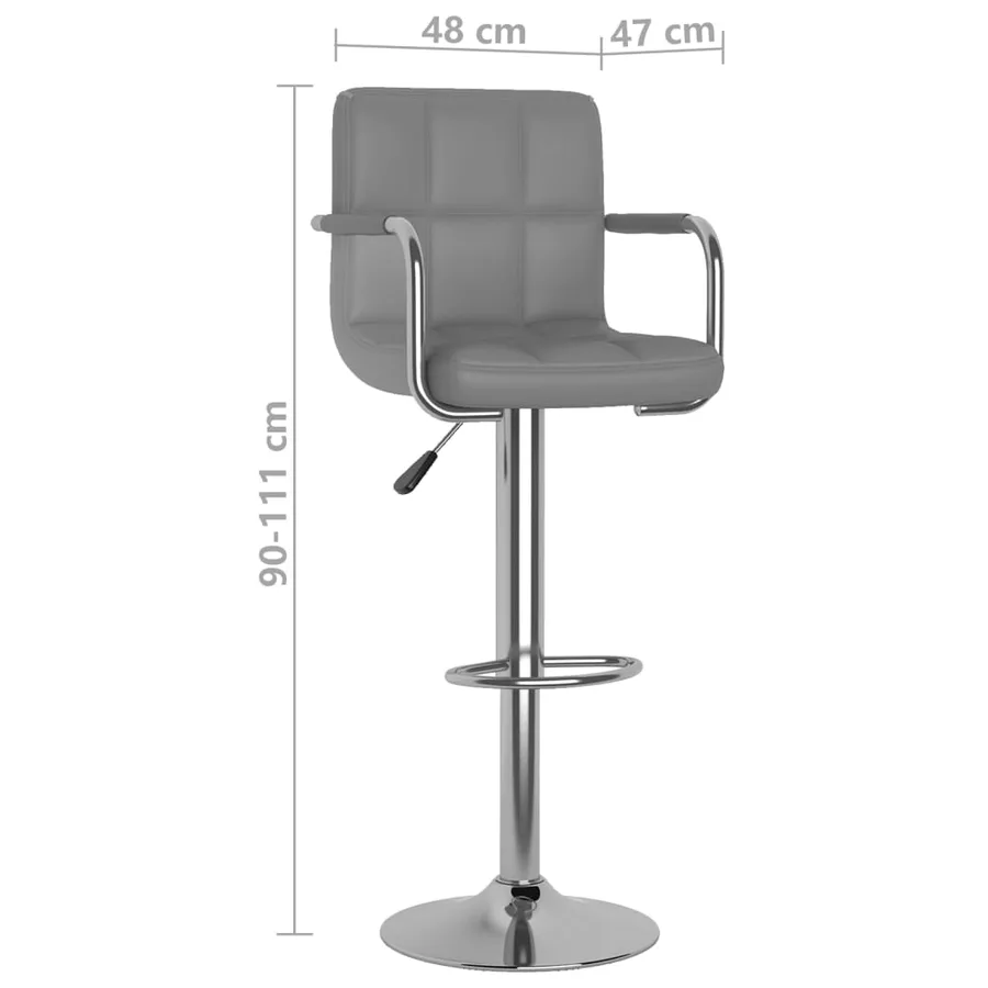 Tabourets de bar lot de 2 gris similicuir - 10