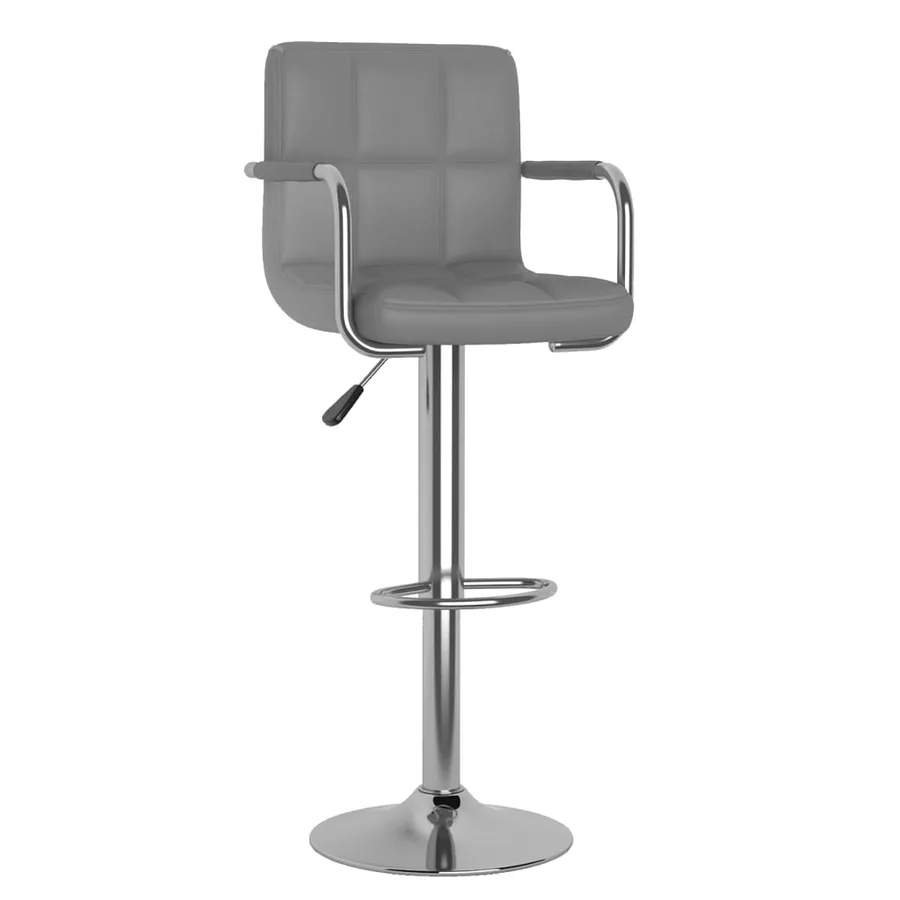 Tabourets de bar lot de 2 gris similicuir - 3