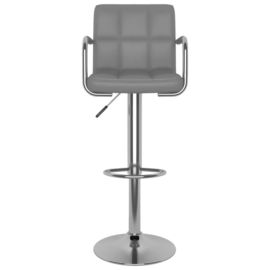 Tabourets de bar lot de 2 gris similicuir - 4