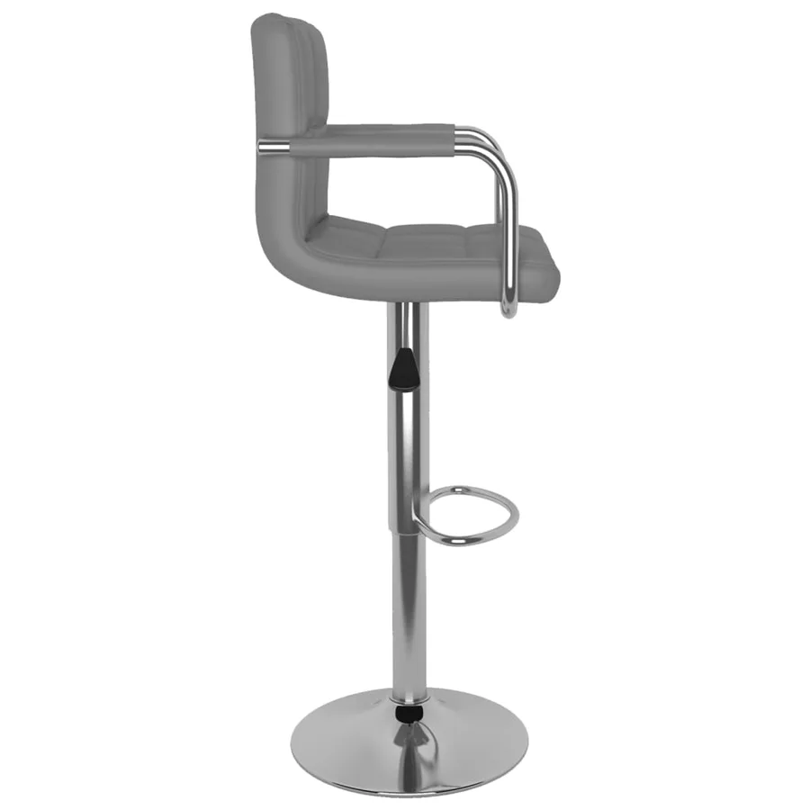 Tabourets de bar lot de 2 gris similicuir - 5