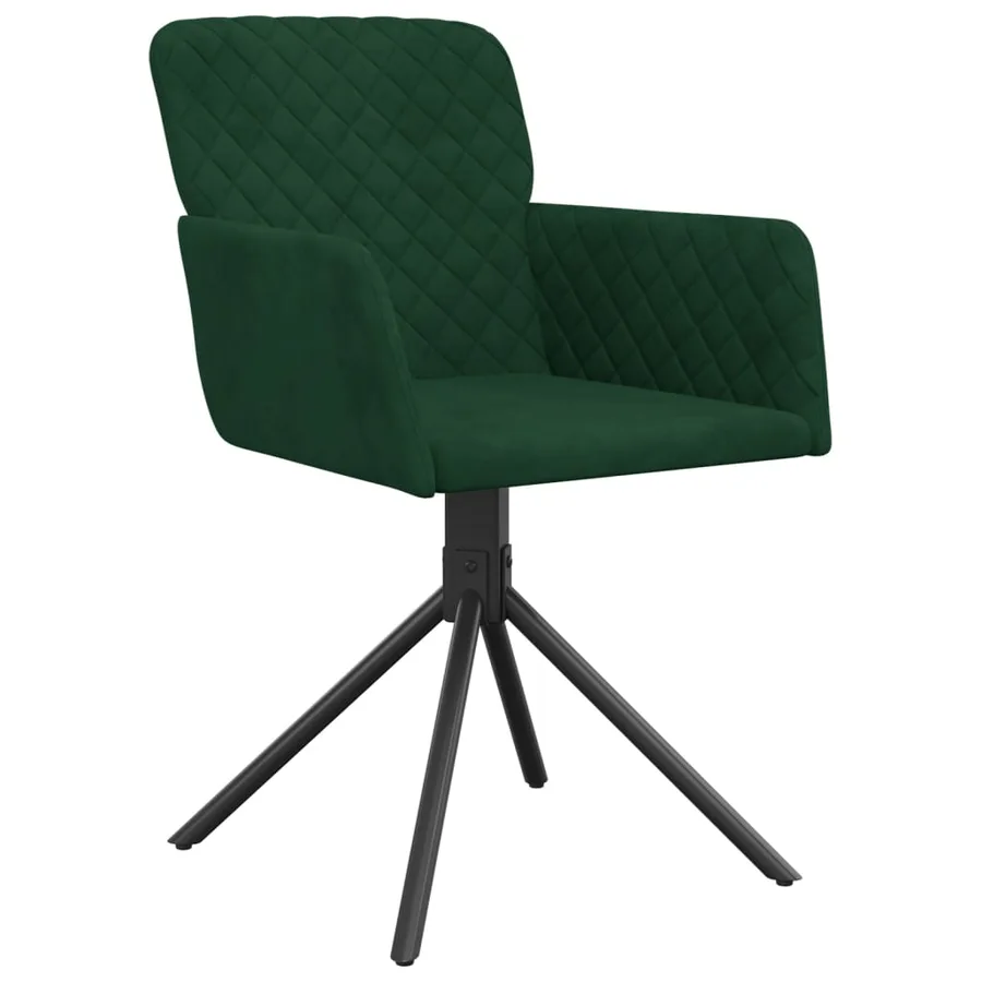 Chaises pivotantes à manger lot de 2 Vert foncé Velours - 3