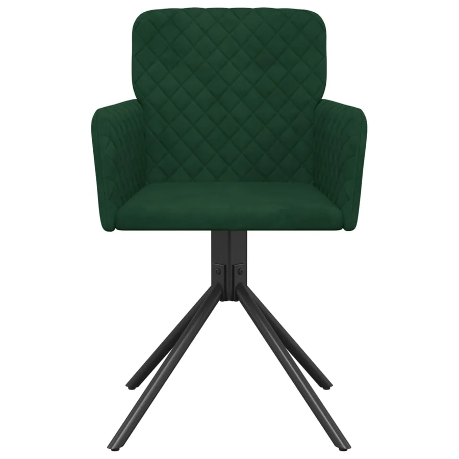 Chaises pivotantes à manger lot de 2 Vert foncé Velours - 4