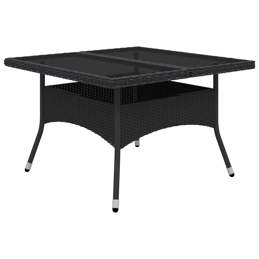 Ensemble à Manger de jardin 9 pcs Résine tressée et verre Noir - 3