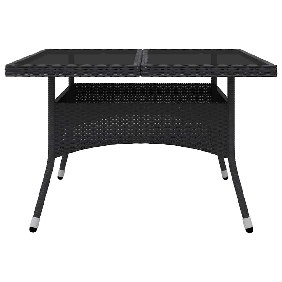 Ensemble à Manger de jardin 9 pcs Résine tressée et verre Noir - 4