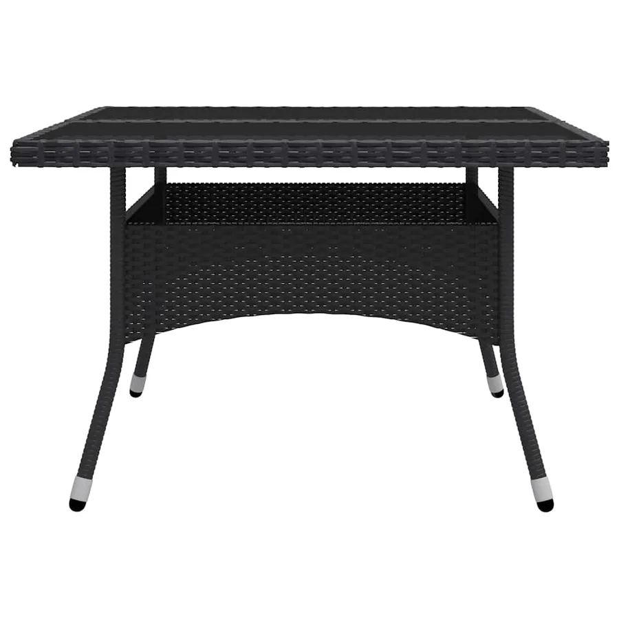 Ensemble à Manger de jardin 9 pcs Résine tressée et verre Noir - 5