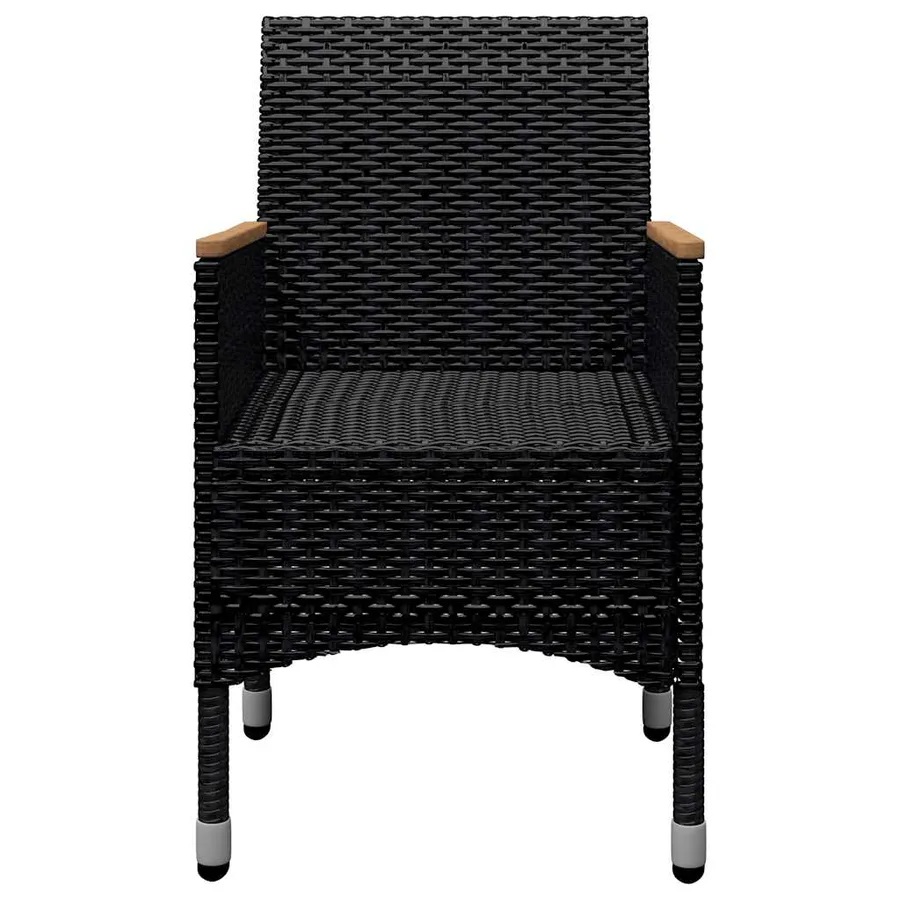 Ensemble à manger de jardin 9 pcs Résine tressée et acacia Noir - 11