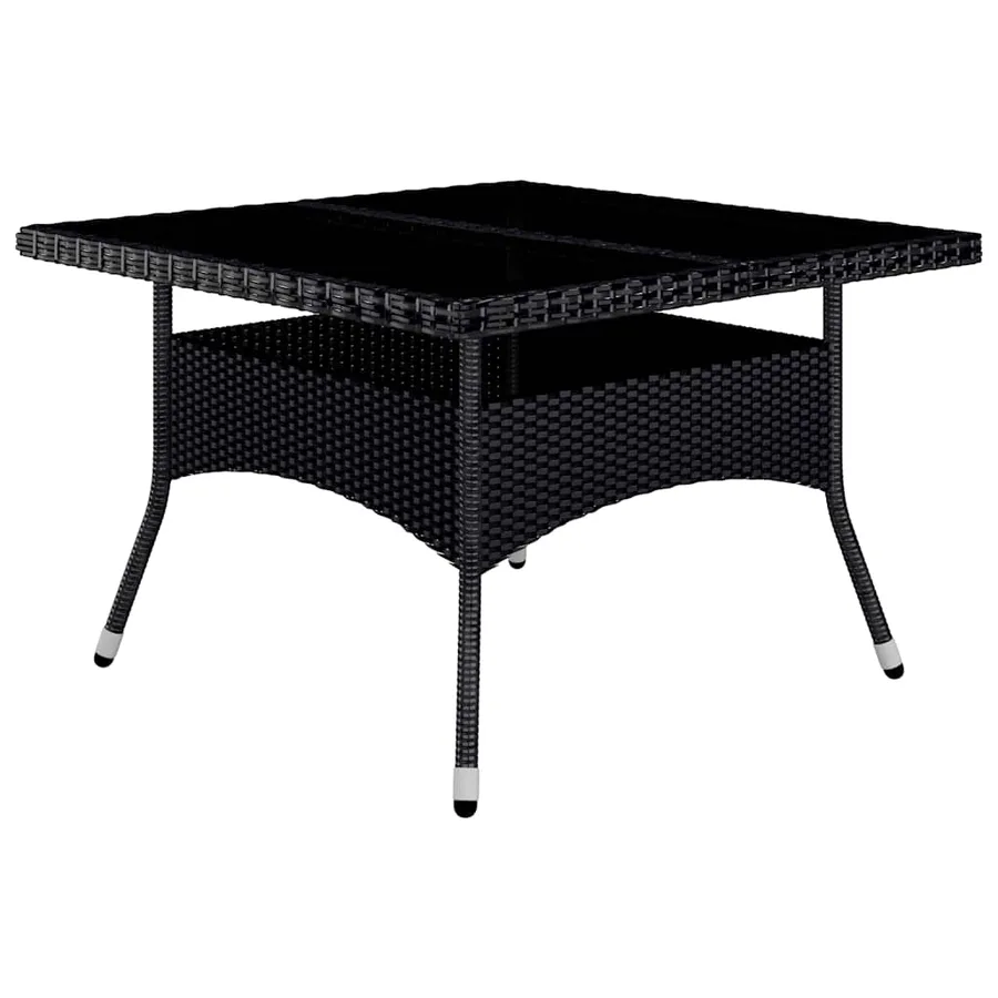 Ensemble à manger de jardin 9 pcs Résine tressée et acacia Noir - 3