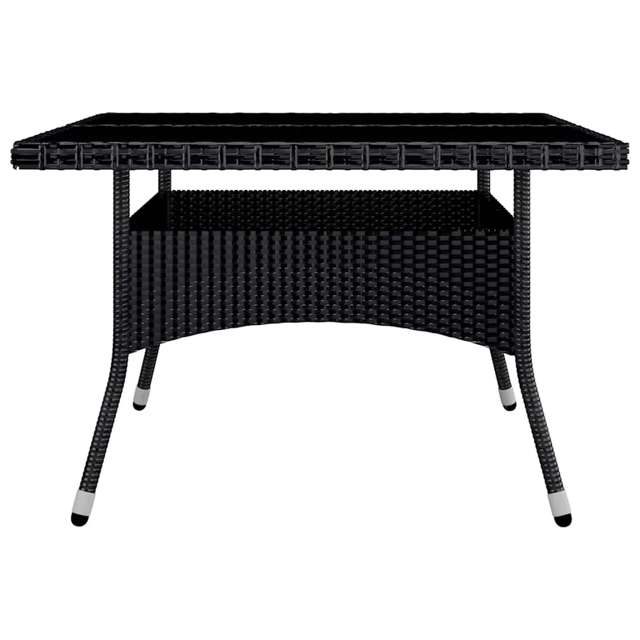 Ensemble à manger de jardin 9 pcs Résine tressée et acacia Noir - 5