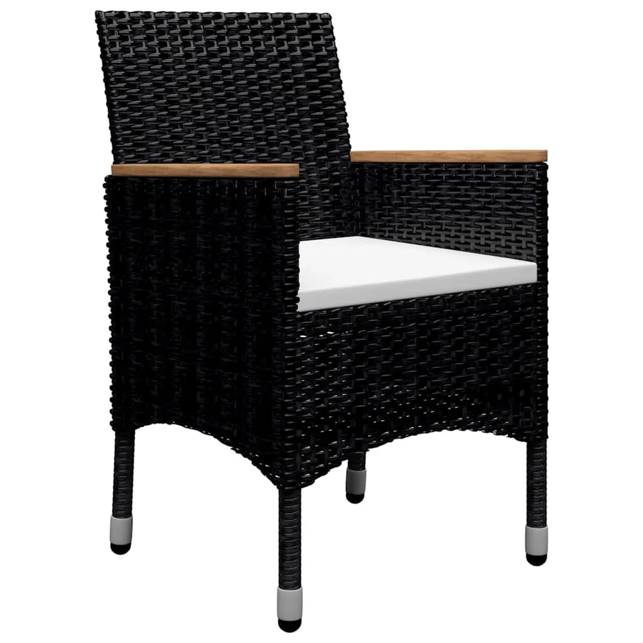 Ensemble à manger de jardin 9 pcs Résine tressée et acacia Noir - 7