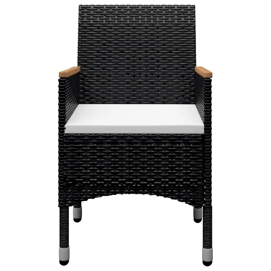 Ensemble à manger de jardin 9 pcs Résine tressée et acacia Noir - 8