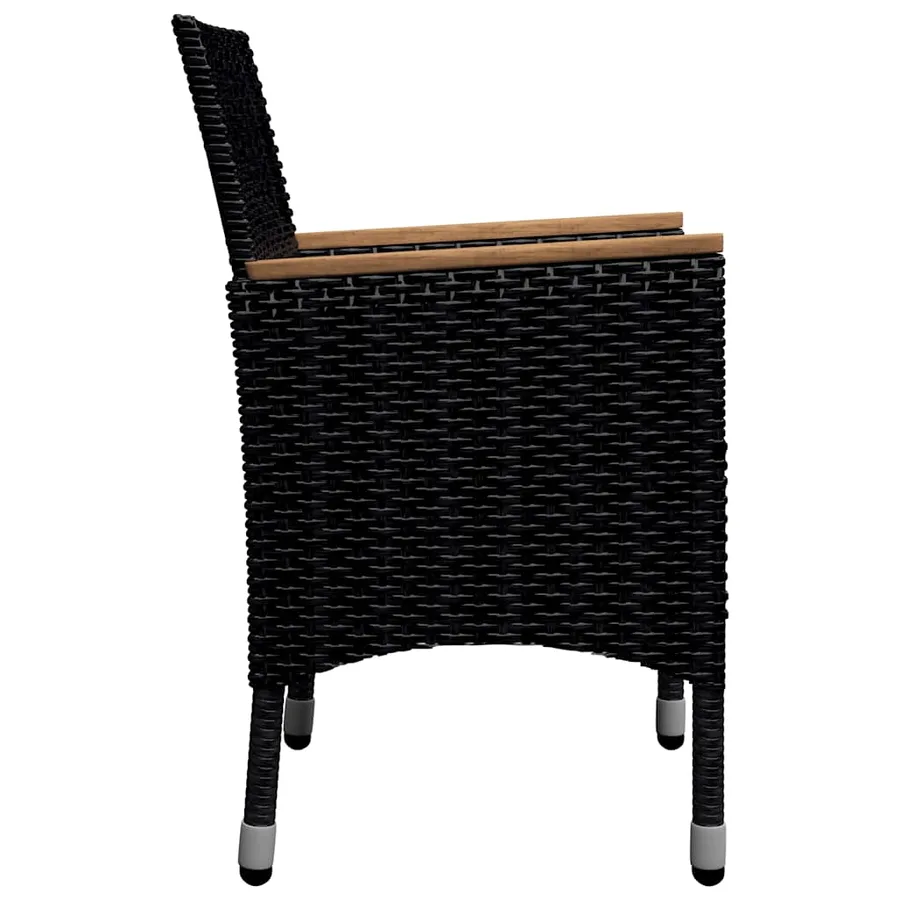 Ensemble à manger de jardin 9 pcs Résine tressée et acacia Noir - 9