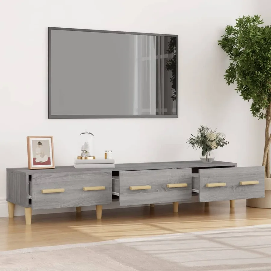 Meuble TV Sonoma gris 150x34,5x30 cm Bois d'ingénierie - 3