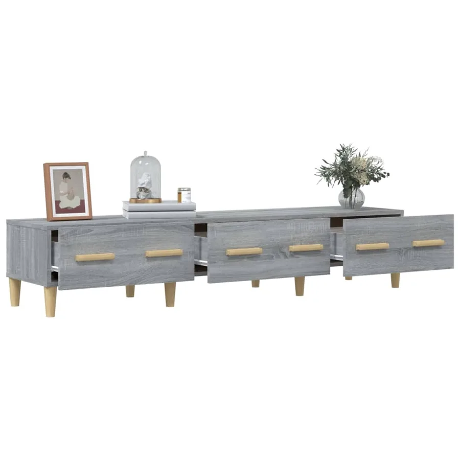Meuble TV Sonoma gris 150x34,5x30 cm Bois d'ingénierie - 4