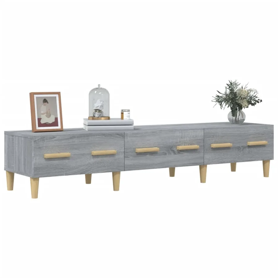 Meuble TV Sonoma gris 150x34,5x30 cm Bois d'ingénierie - 5