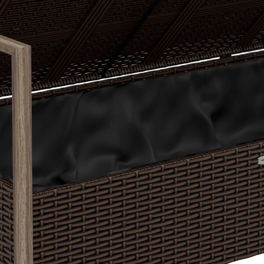 Banc de jardin à 2 places avec coussins Marron Résine tressée - 7