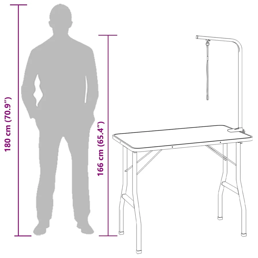Table de toilettage réglable pour chiens avec 1 boucle - 10