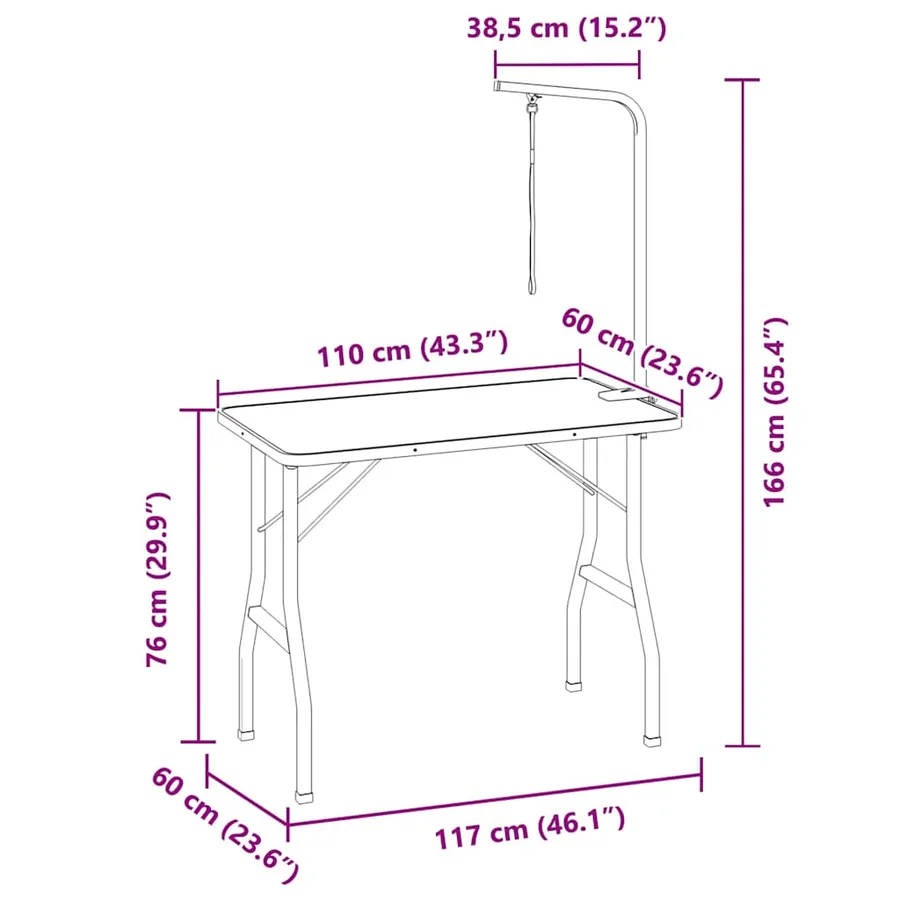 Table de toilettage réglable pour chiens avec 1 boucle - 11