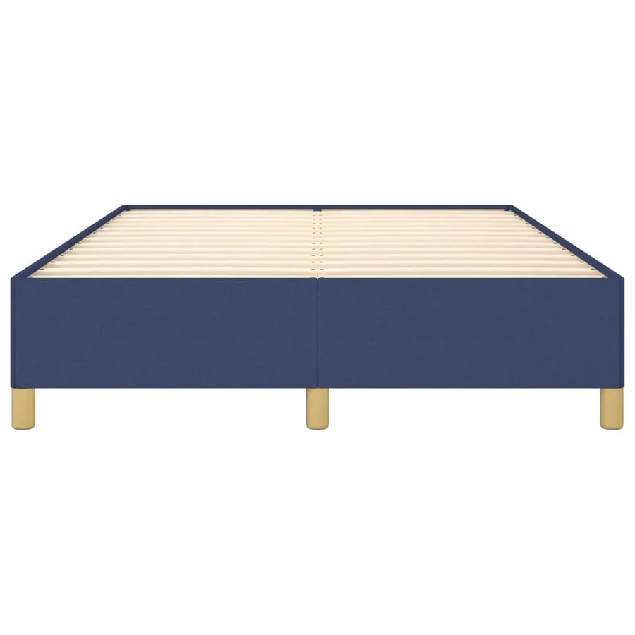 Cadre de lit sans matelas bleu 140x200 cm tissu - 5