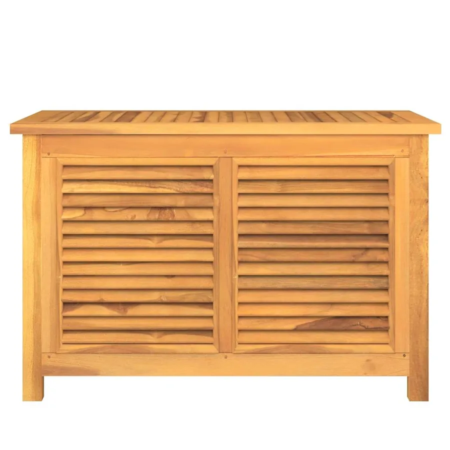 Boîte de rangement de jardin et sac 90x50x58cm bois massif teck - 3