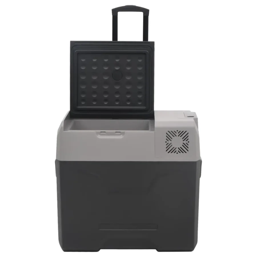 Glacière avec roue et poignée noir et gris 50 L polypropylène - 6
