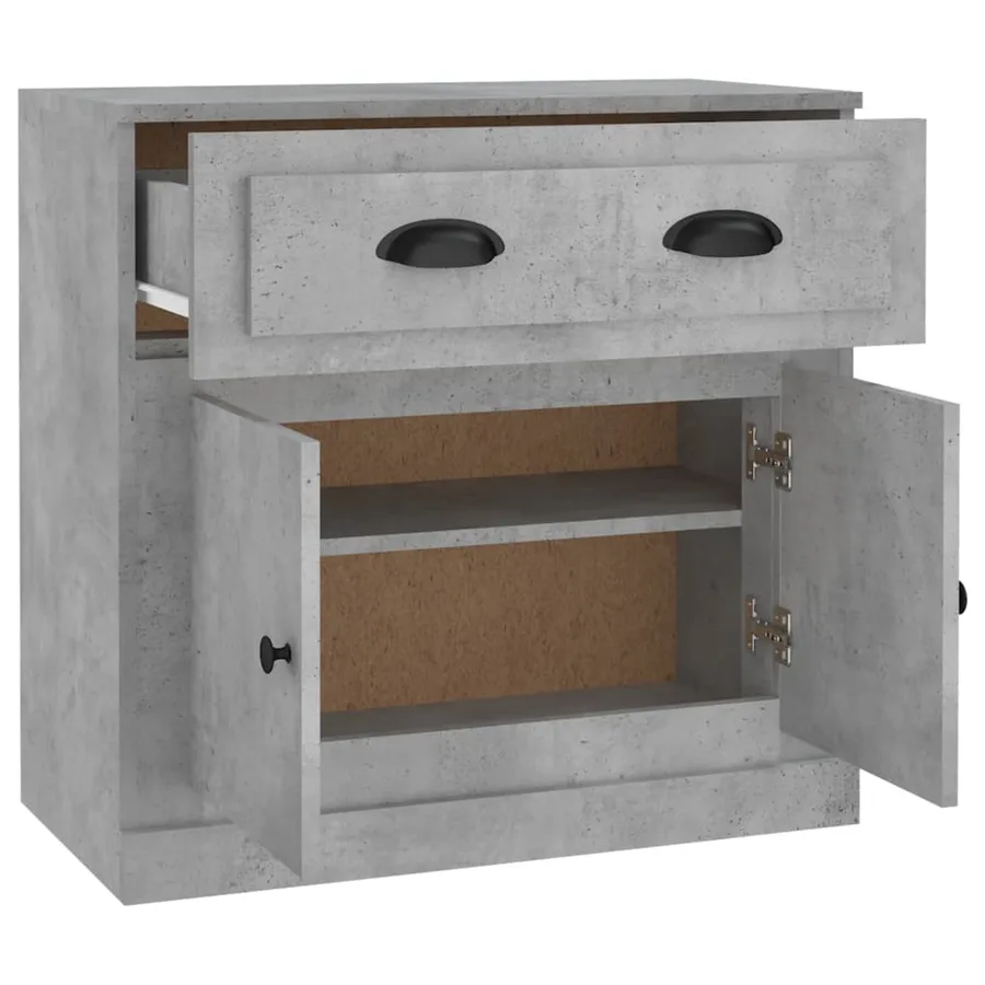 Buffet gris béton 70x35,5x67,5 cm bois d'ingénierie - 8