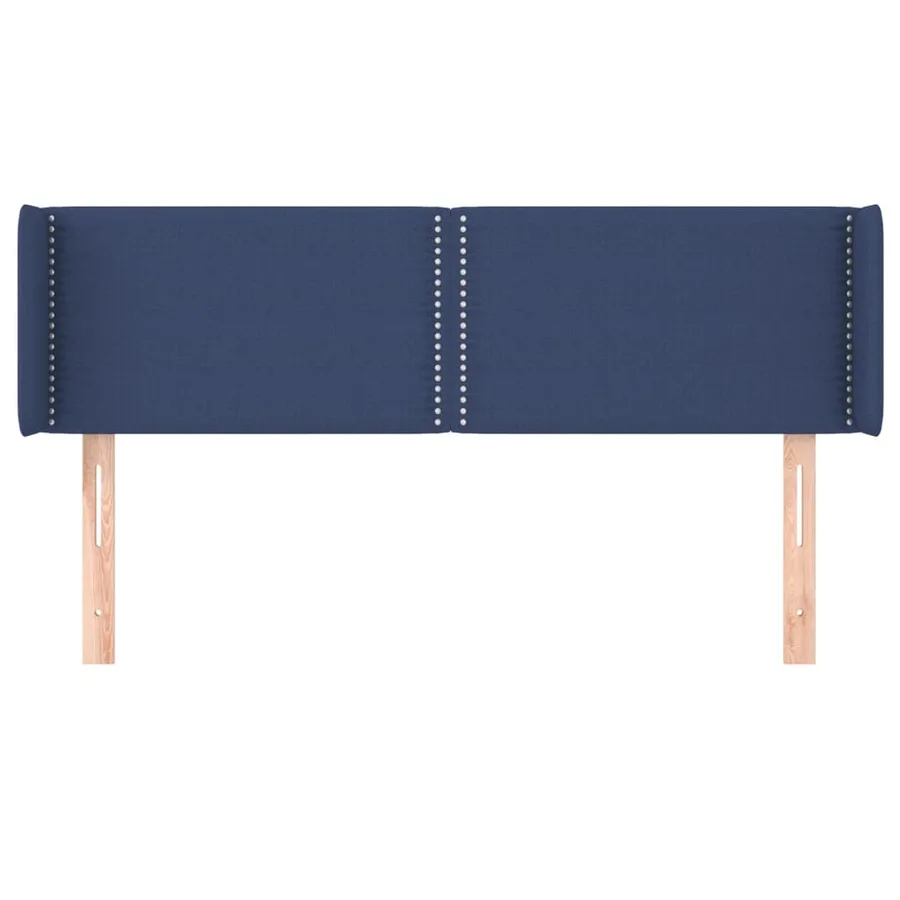 Tête de lit avec oreilles Bleu 147x16x78/88 cm Tissu - 3