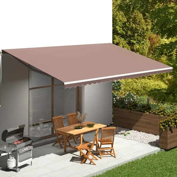 Tissu de remplacement pour auvent marron 6x3,5 m polyester