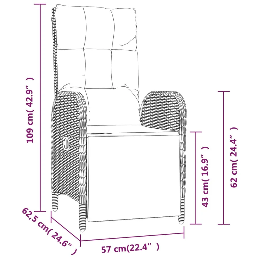 Ensemble à manger de jardin 4 pcs avec coussins noir - 11