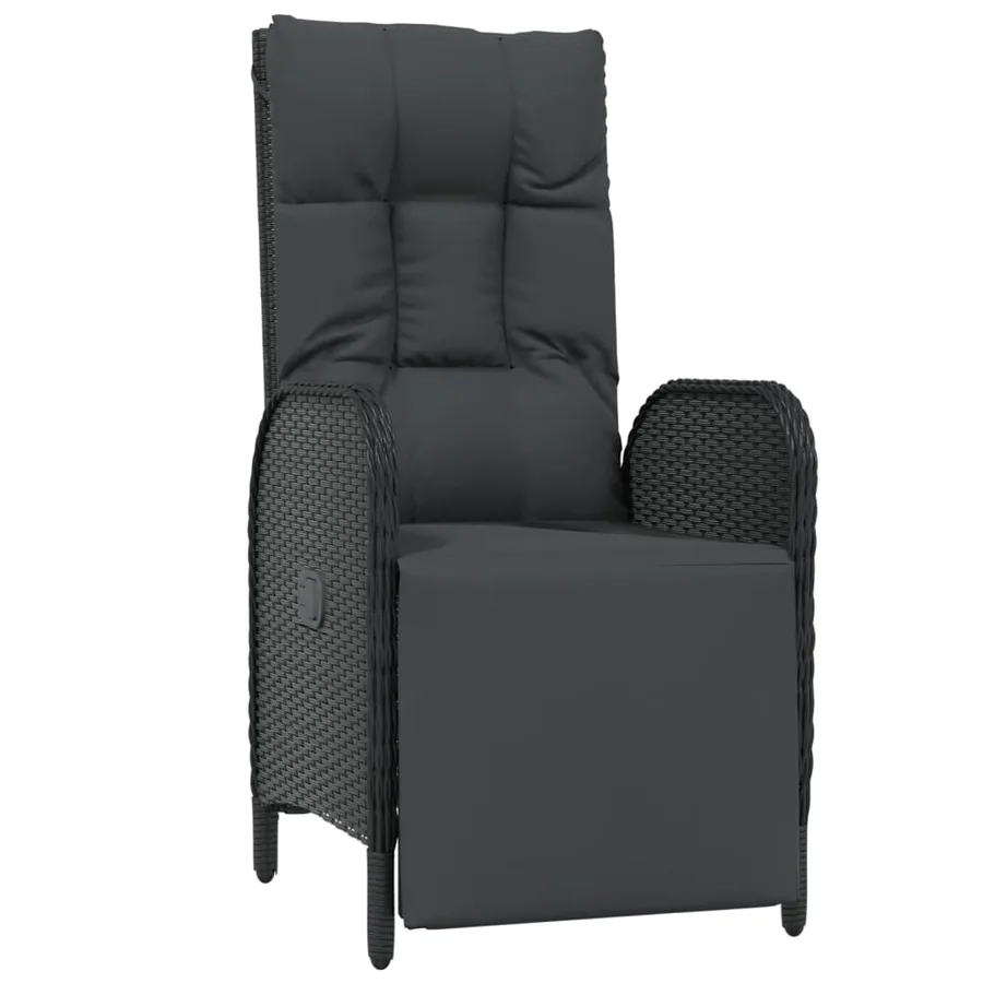 Ensemble à manger de jardin 4 pcs avec coussins noir - 6