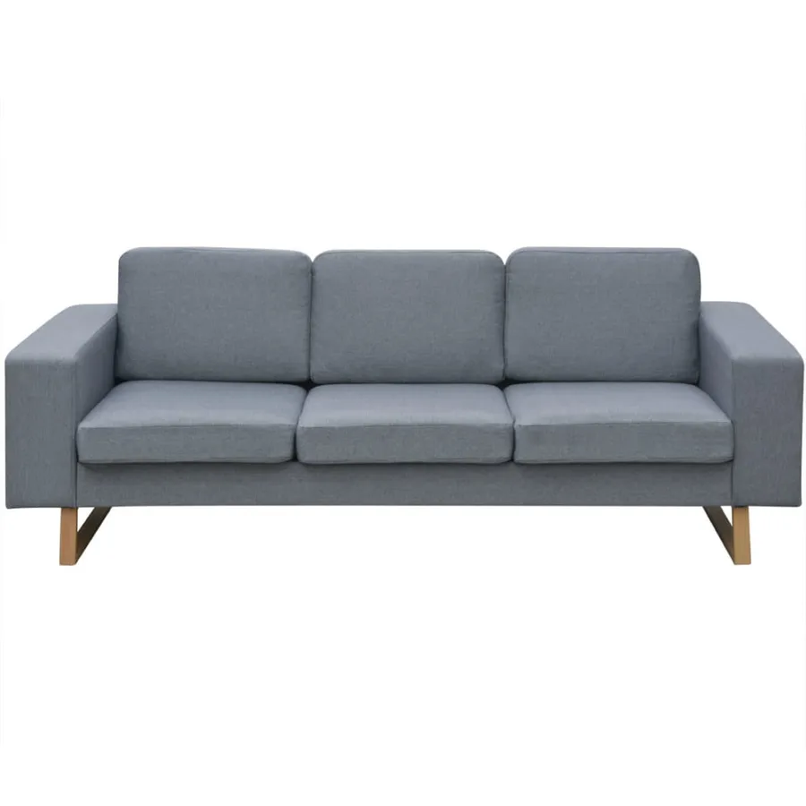 Canapé avec 3 places tissu gris clair - 2